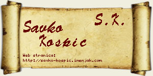 Savko Košpić vizit kartica